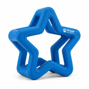 Thiago Pet Shop LLC Durable 3D Star Dog Chew Toy - Geometric Rubber Fetch & Teething Toy